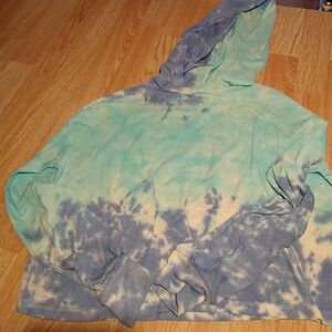 Tie-Dye Hoodie in Blue and Green